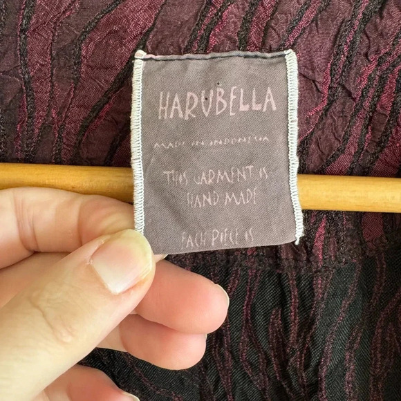 Harubella maroon and black textured swirl print cardigan jacket top size M - Picture 6 of 9